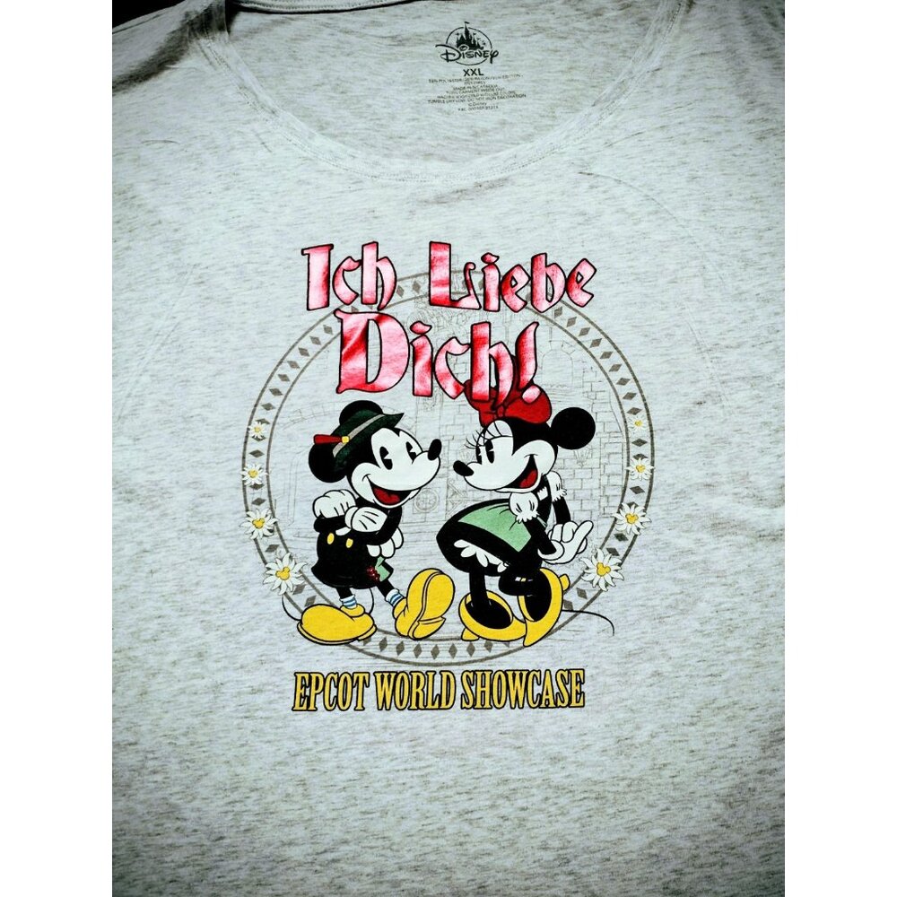 Disney Epcot Germany World Showcase Minnie & Mickey Mouse Wmns Tshirt Size XXL